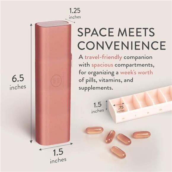 Pretty Pill Box Daily Organizer Compact Pill Case Vitamin Container Travel Women - Picture 4 of 8